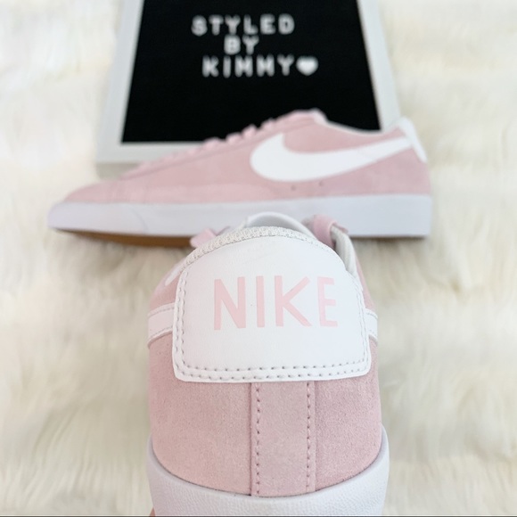 🌸 NIKE Blazer Low Sneakers Suede Shoes Pink - Picture 5 of 5